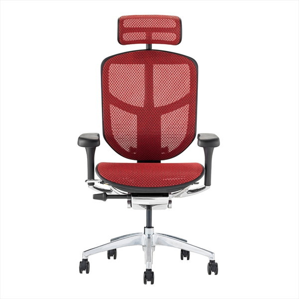 Ergohuman EJ2-HAM-BF-RD �u���b�N�t���[��×���b�h���b�V�� ENJOY2 High Type [�n�C�^�C�v ���@�\�I�t�B�X�`�F�A �w�b�h���X�g�t��]