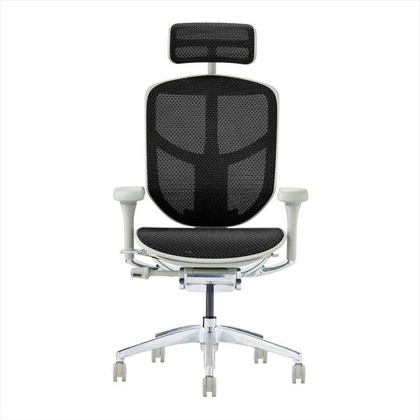 Ergohuman EJ2-HAM-GF-BK �O���[�t���[��×�u���b�N���b�V�� ENJOY2 High Type [�n�C�^�C�v ���@�\�I�t�B�X�`�F�A �w�b�h���X�g�t��]