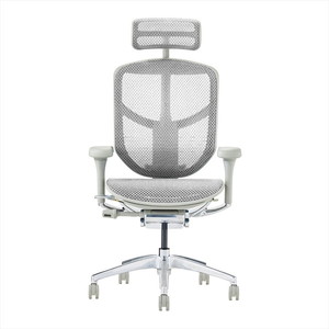 Ergohuman EJ2-HAM-GF-WH グレーフレーム×ホワイトメッシュ ENJOY2 High Type [ハイタイプ 高機能オフィスチェア ヘッドレスト付き]