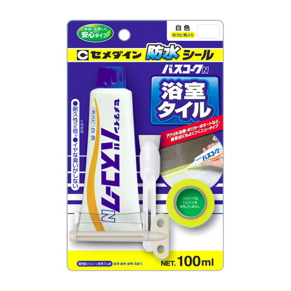 (未使用･未開封品)　セメダイン 浴槽まわり防水用 テープ状 バスコーク 白 太幅 ブリスター HJ-115 og8985z 楽天市場】バスコーク テープ状の通販