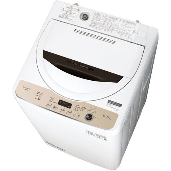 ①✅SHARP 電気洗濯機✅送料設置無料 ✅ES-GE6F-T✅ SHARP ES-GE6F-T ブラウン系 [全自動洗濯機 (6.0kg)] | 激安の新品・型
