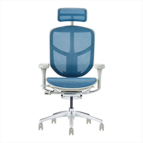 Ergohuman EJ2-HAM-GF-BL �O���[�t���[��×�u���[���b�V�� ENJOY2 High Type [�n�C�^�C�v ���@�\�I�t�B�X�`�F�A �w�b�h���X�g�t��]