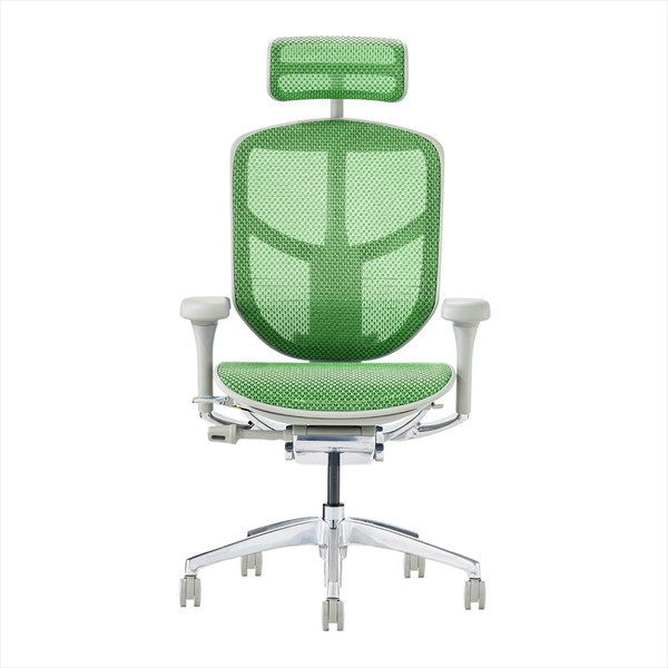 Ergohuman EJ2-HAM-GF-GN �O���[�t���[��×�O���[�����b�V�� ENJOY2 High Type [�n�C�^�C�v ���@�\�I�t�B�X�`�F�A �w�b�h���X�g�t��]