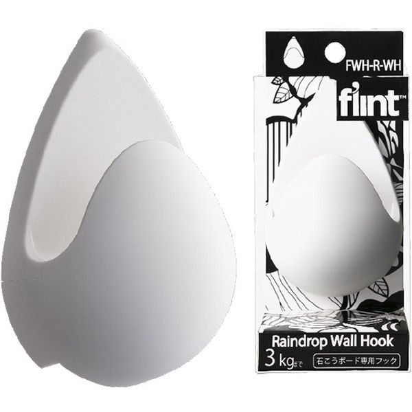 ���m�H�| �΂����{�[�h��p�t�b�N flint HookRaindrop Wall Hook �z���C�g (5�p�b�N��) 0408-00011