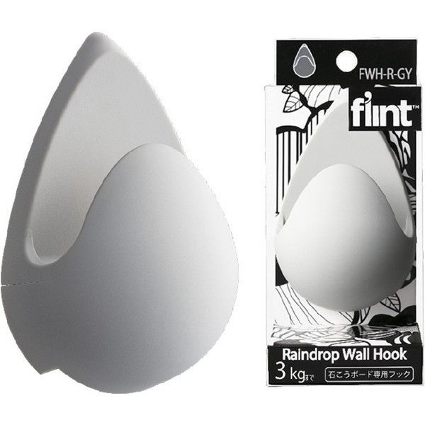 ���m�H�| �΂����{�[�h��p�t�b�N flint HookRaindrop Wall Hook �O���[ (5�p�b�N��) 0408-00012