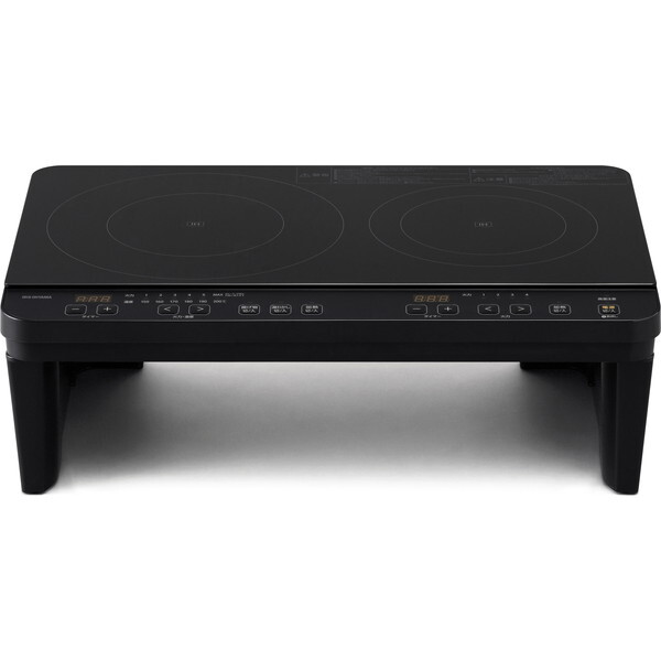 アイリスオーヤマ IHK-WT41S-B ブラック [2口IHコンロスタンド付