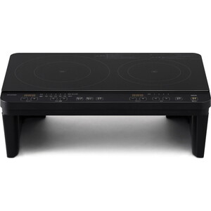 アイリスオーヤマ IHK-WT41S-B ブラック [2口IHコンロスタンド付]