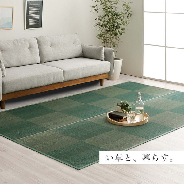 い草上敷き 本間６畳(約286×382cm）純国産 糸引織 『西陣』純国産 減農薬栽培 熊本県八代産イ草使用 純国産 い草 上敷き カーペット 糸引織 梅花 本間6畳 約286×382cm 日本