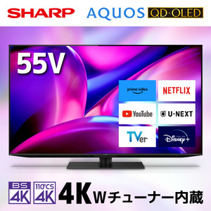 SHARP 4T-C55FS1 AQUOS QD-OLED [55V型 地上・BS・110度CSデジタル 4K