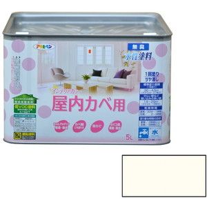 アサヒペン NEW水性インテリアカラー屋内カベ 5L (バニラホワイト)