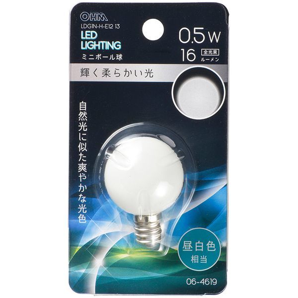 �I�[���d�@ LDG1N-H-E12 13 [LED�~�j�{�[���� �����p G30/E12/0.5W/16lm/�����F]