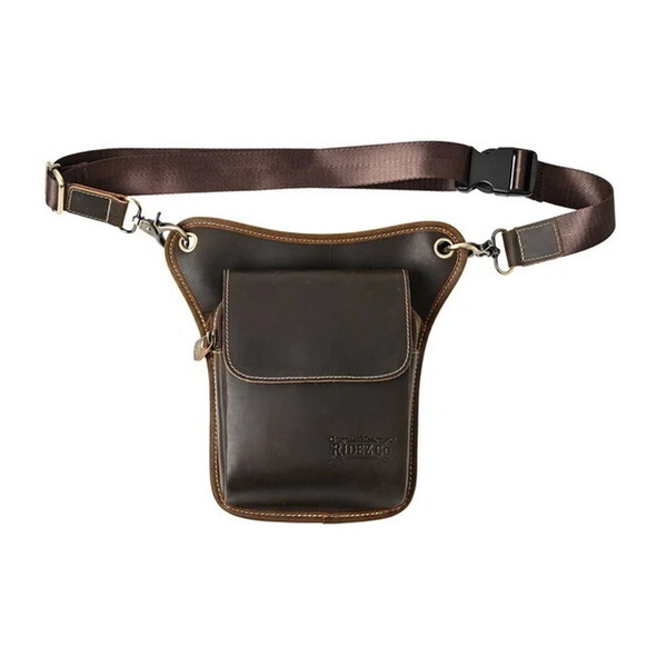 RIDEZ LEATHER LEG BAG D.BROWN RBP04 [���b�O�o�b�O]