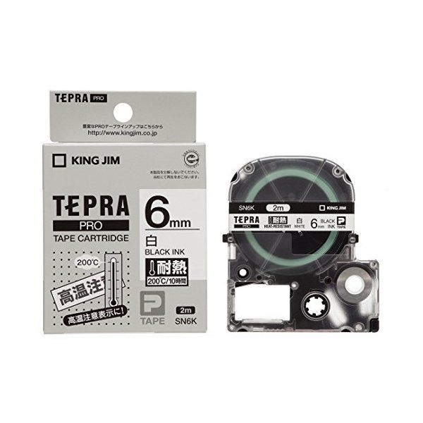 KING JIM SN6K �y�����z�u�e�v���vPRO�e�[�v 6mm �ϔM���x��/�����x��/������ ����2m