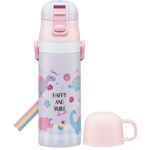 スケーター SKDC4 ハッピー&スマイル レインボー 子供用 ステンレス 2WAY水筒 直飲み470ml コップ飲み430ml 持ちやすい軽量タイプ