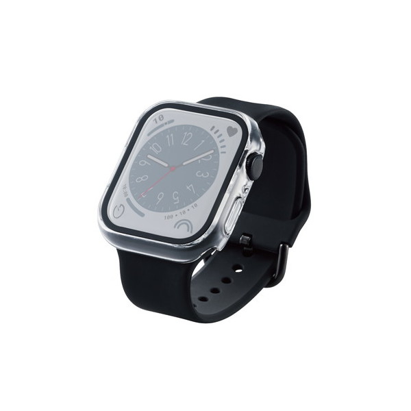 ファッションデザイナー エレコム Apple Watch 45mm用フルカバーケース プレミアムゴリラガラス セラミックコート  AW-22AFCGOCCR