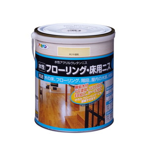 アサヒペン 水性フローリング・床用ニス1.6L 半ツヤ透明 アサヒペン 水性フローリング・床用ニス1.6L 半ツヤ透明