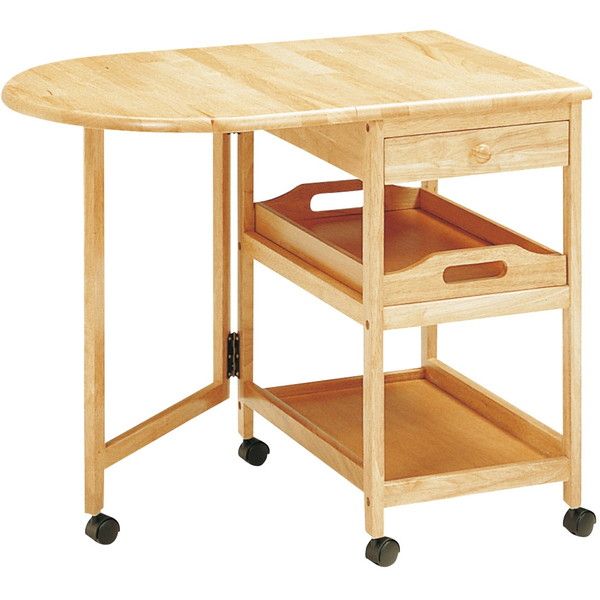 弘益 KW-415(NA) 木製テーブル付きワゴン ナチュラル | 激安の新品