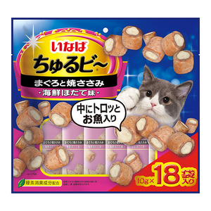 いなばペットフード いなば ちゅるビ～ まぐろと焼ささみほたて味 10g×18袋