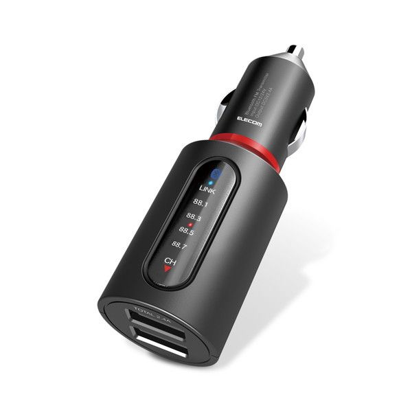 ELECOM LAT-FMBT03BK [FMgX~b^[/Bluetooth/USB2|[gt/2.4A/܂[d/4`l/ubN]