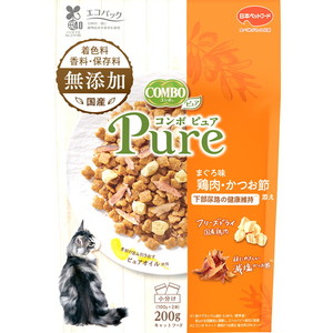 日本ペットフード コンボ ピュア キャット まぐろ味・鶏肉・かつお節添え 200g