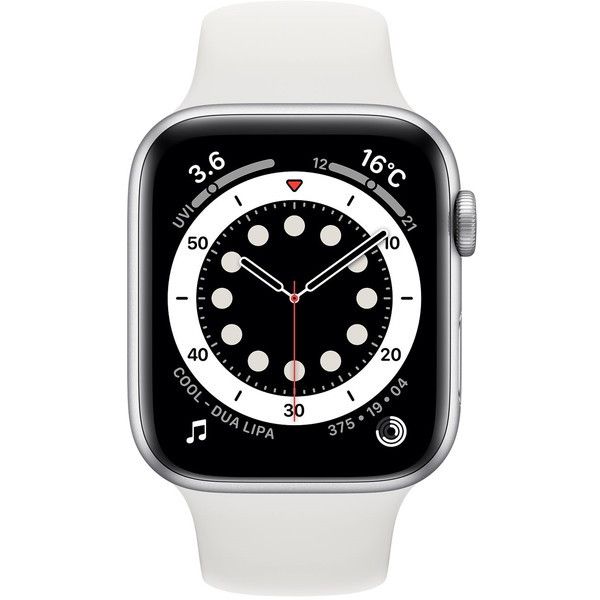 APPLE M00D3J/A ホワイトスポーツバンド Series 6 GPSモデル 44mm