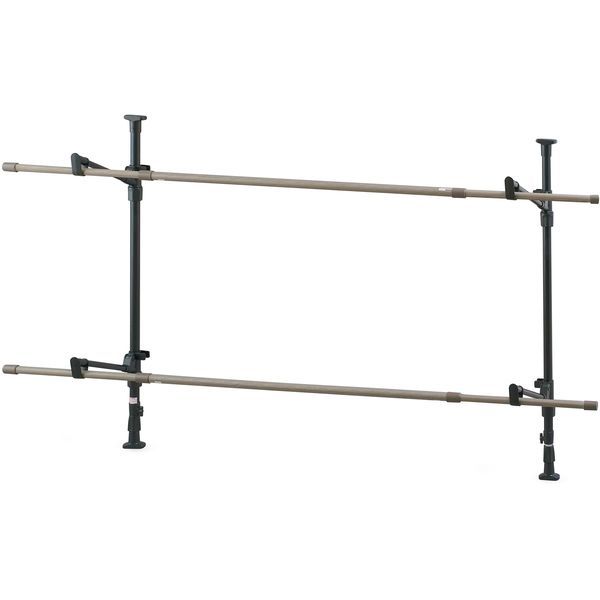 アイリスオーヤマ 木目調窓枠物干し MW-W190N ブラック 幅約110-190cm 高さ約110-190cm