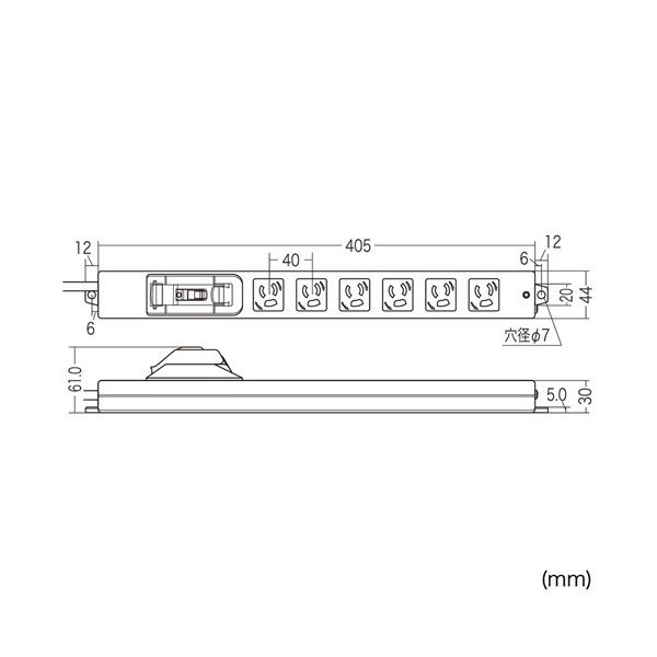 SANWA SUPPLY TAP-BR36A-3 [安全ブレーカータップ(3P・6個口・3m