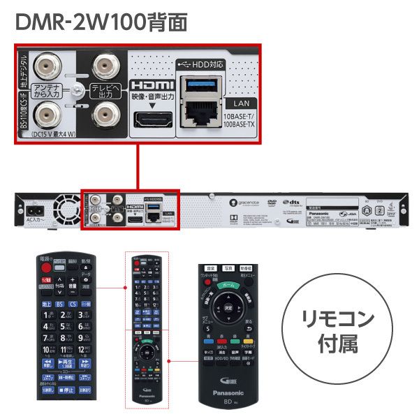 【新品・送料無料】パナソニック　DIGA DMR-2W200 2TB2チューナー