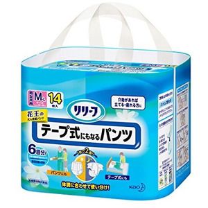 リリーフ　テープ式にもなるパンツ　Ｍ１４枚　4セット 楽天市場】おむつ リリーフ テープ式にもなるパンツ M14枚 KAO