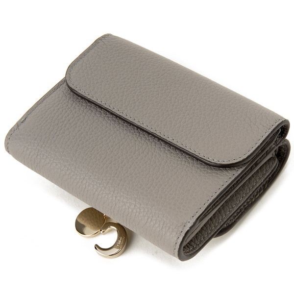 Chloe クロエ 三つ折り財布 グレー CHC21WP945 F57 053 ALPHABET SMALL
