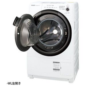 SHARP ドラム式洗濯乾燥機 左開き ホワイト 7kg Amazon | シャープ ドラム式 洗濯乾燥機 洗濯7kg 乾燥3.5kg 幅