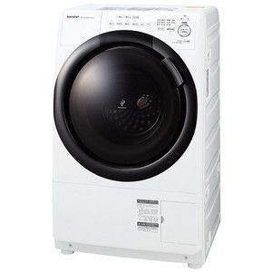 【6月4日までの限定出品】SHARP ES-S7G ホワイト SHARP ES-S7G-WL クリスタルホワイト [ドラム式洗濯乾燥機 (洗濯7kg