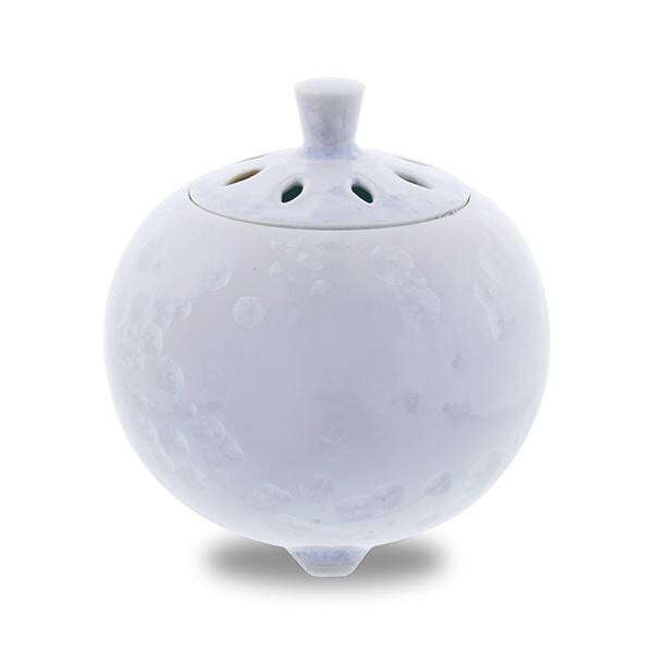 絶品！清水焼香炉★手描きオーダー発注品◆水色地×ダリア 絶品！清水焼香炉☆手描きオーダー発注品◇水色地×ダリア 絶品