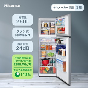 Hisense HR-B2501 スペースグレイ [冷蔵庫(250L・右開き)] グリーン