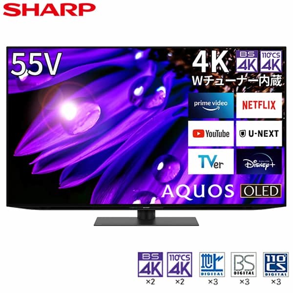 SHARP 4T-C55EQ1 AQUOS OLED [55V型 地デジ・BS・110度CSデジタル 4K