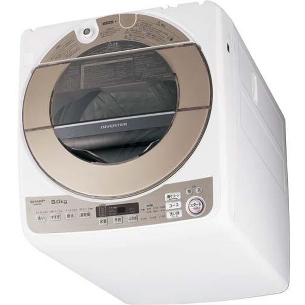 アウトレット】【リユース】 SHARP ES-KSV9C ゴールド系 [全自動洗濯機