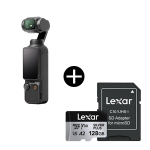 DJIOsmoPocket3 アクションカメラ (4K対応) + LEXAR LMSSIPL128G-BNANG Professional SILVER PLUS microSDXC UHS-I マイクロSDカード 128GB セット
