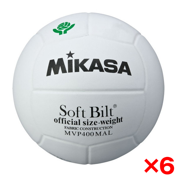 6個セット】MIKASA MVP400MAL [バレー4号 家庭婦人試合球 天然皮革 白