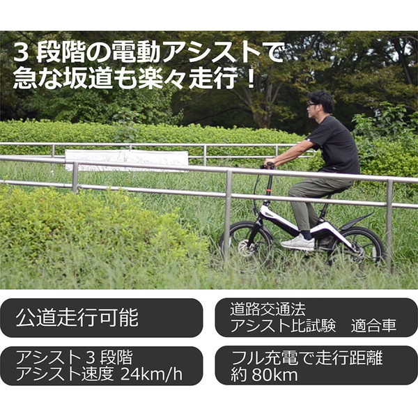 引取り限定　新品/ハイスペック/折りたたみ/電動アシストE-BIKE/白 楽天市場】【8月31日まで 決算キャンペーン】電動自転車