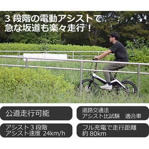 entrex ONEBOT E-Bike 電動アシスト自転車S9 ホワイト [折畳電動 