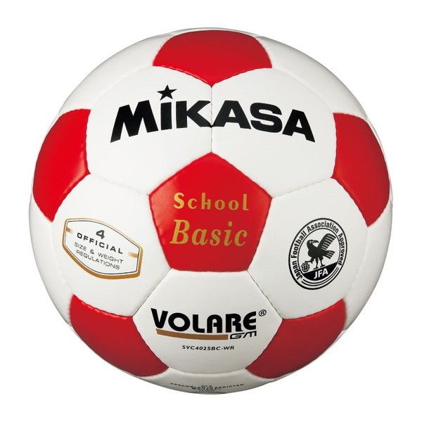 MIKASA SVC402SBC-WR [サッカー4号(小学校)  検定球 白/赤]