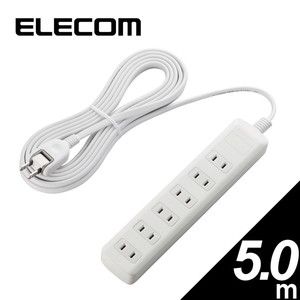 ELECOM T-E7A-2620WH 省エネタップ 一括&個別スイッチ 6個口 2m