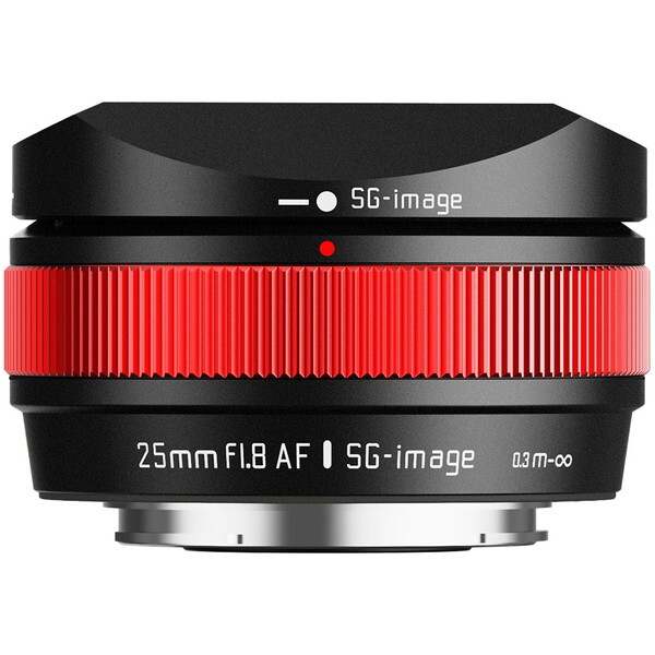 SG-image SG AF25mm F1.8 B X C (R) ���b�h [�P�œ_�����Y (�x�m�t�C����X�}�E���g)]