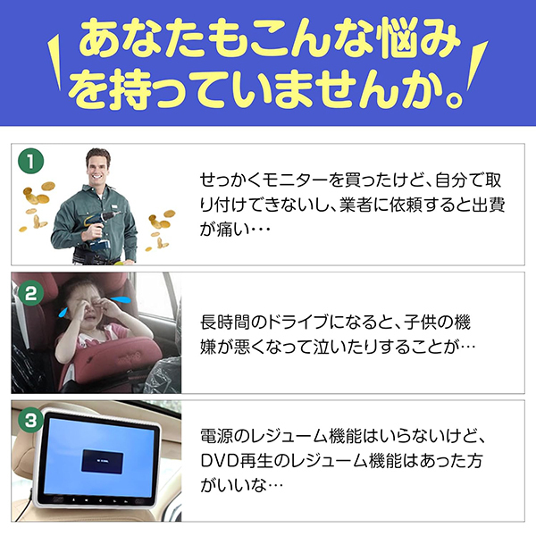 Eonon L0327J [10.1インチ DVD内蔵リアモニター] | 激安の新品・型落ち