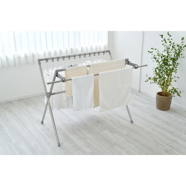 ベストコ ステンレス 布団干し 伸縮 溶い ダブルバー ハンガーフック  