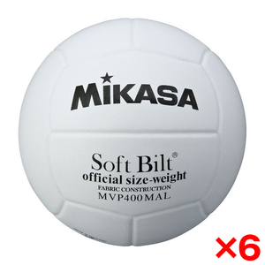 6個セット】MIKASA V400W-L ×6 バレー4号 小学生試合球 軽量球 黄/青