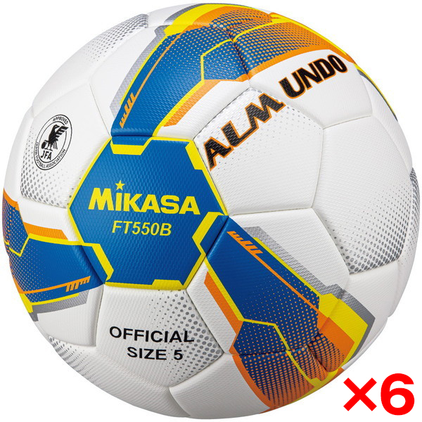 6個セット】MIKASA ミカサ サッカーボール 5号 検定球 FT550B-BLY