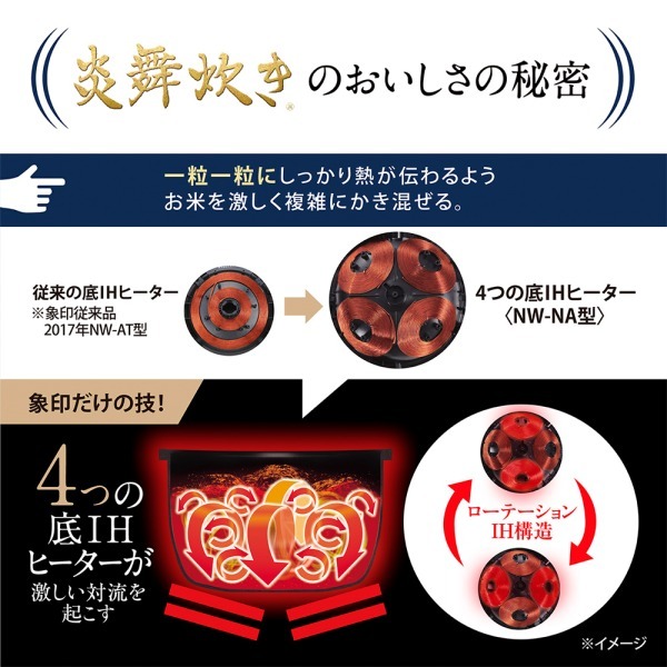 象印 NW-NA10-WA ホワイト 炎舞炊き [圧力IH炊飯器 (5.5合炊き
