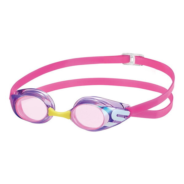 SWANS スワンズ スイムゴーグル SR-11JM PURU ノンクッション ジュニア レーシング ミラーモデル パープル×フラッシュルビー