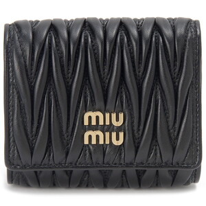 miu miu ミュウミュウ 三つ折り財布 ブラック 楽天市場】MIU MIU ミュウミュウ 三つ折り財布 マテラッセ MATELASSE